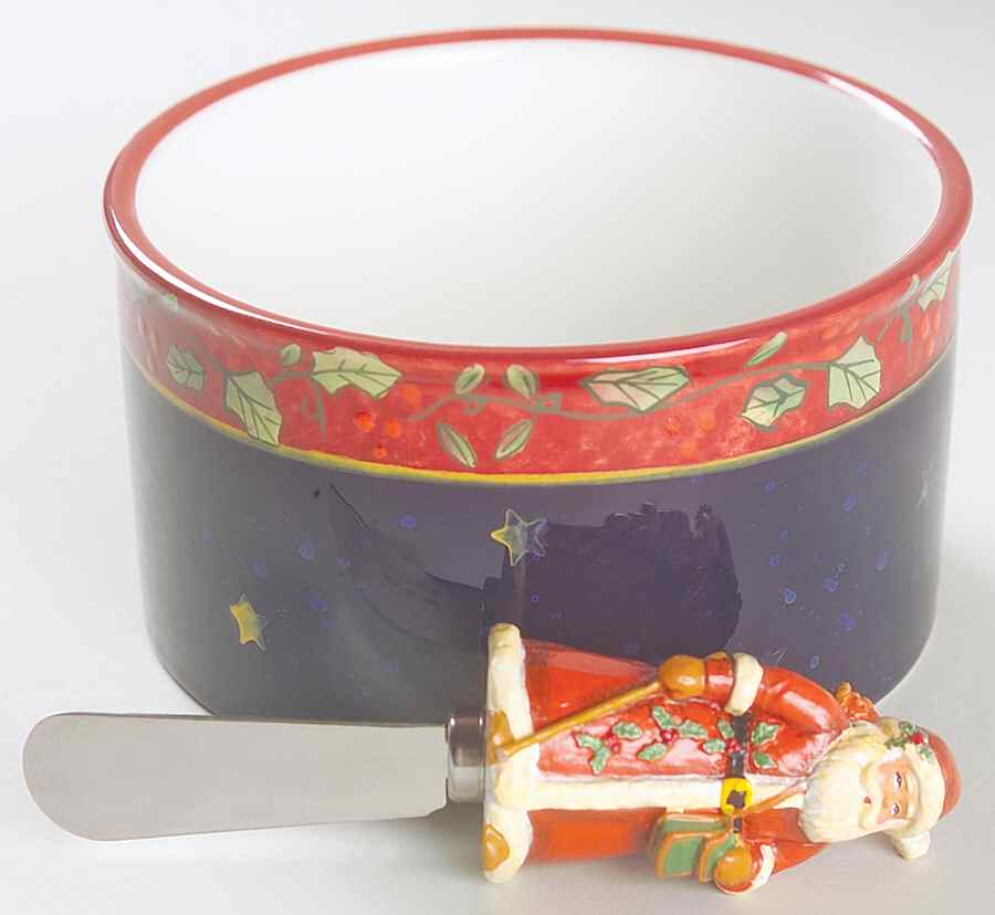 Victorian Santa Dip Bowl & Spreader Set by Certified International-1
