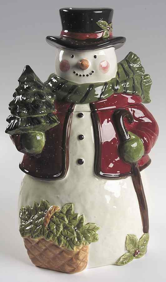 Victorian Snowman Figural Cookie Jar & Lid by Certified International-1