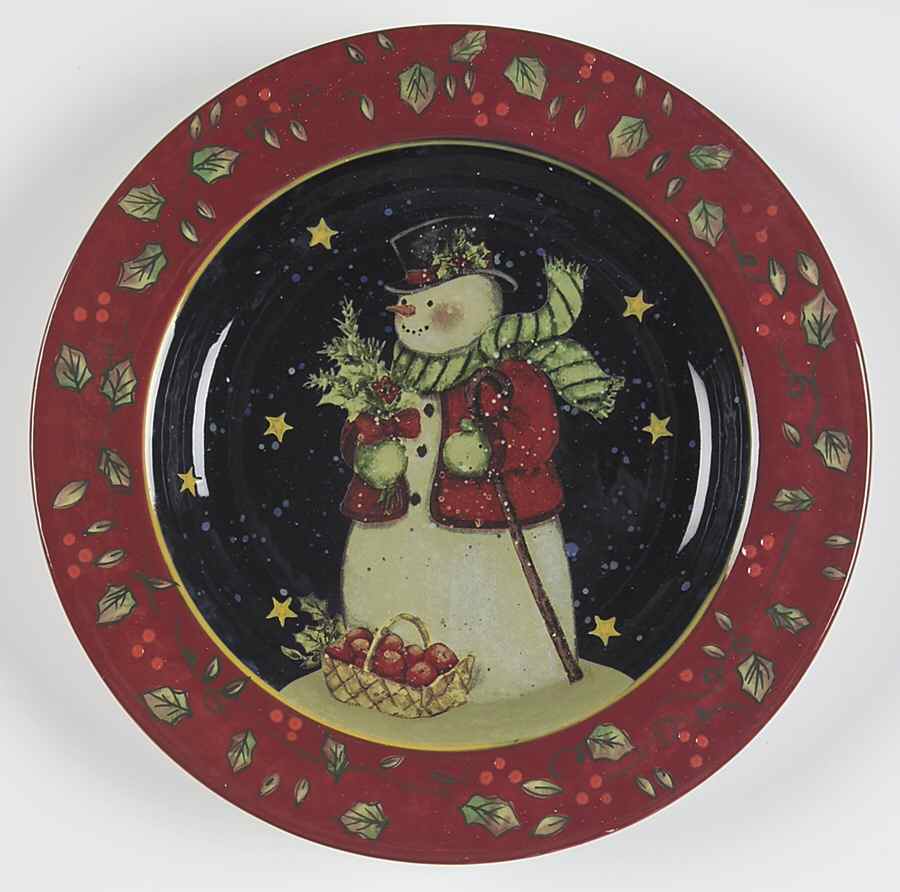 Victorian Snowman Dessert/Pie Plate by Certified International-1