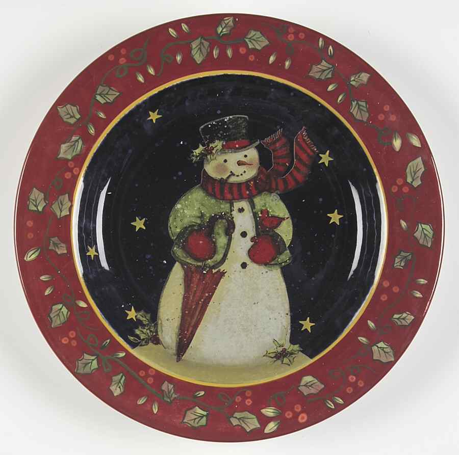 Victorian Snowman Dessert/Pie Plate by Certified International-1