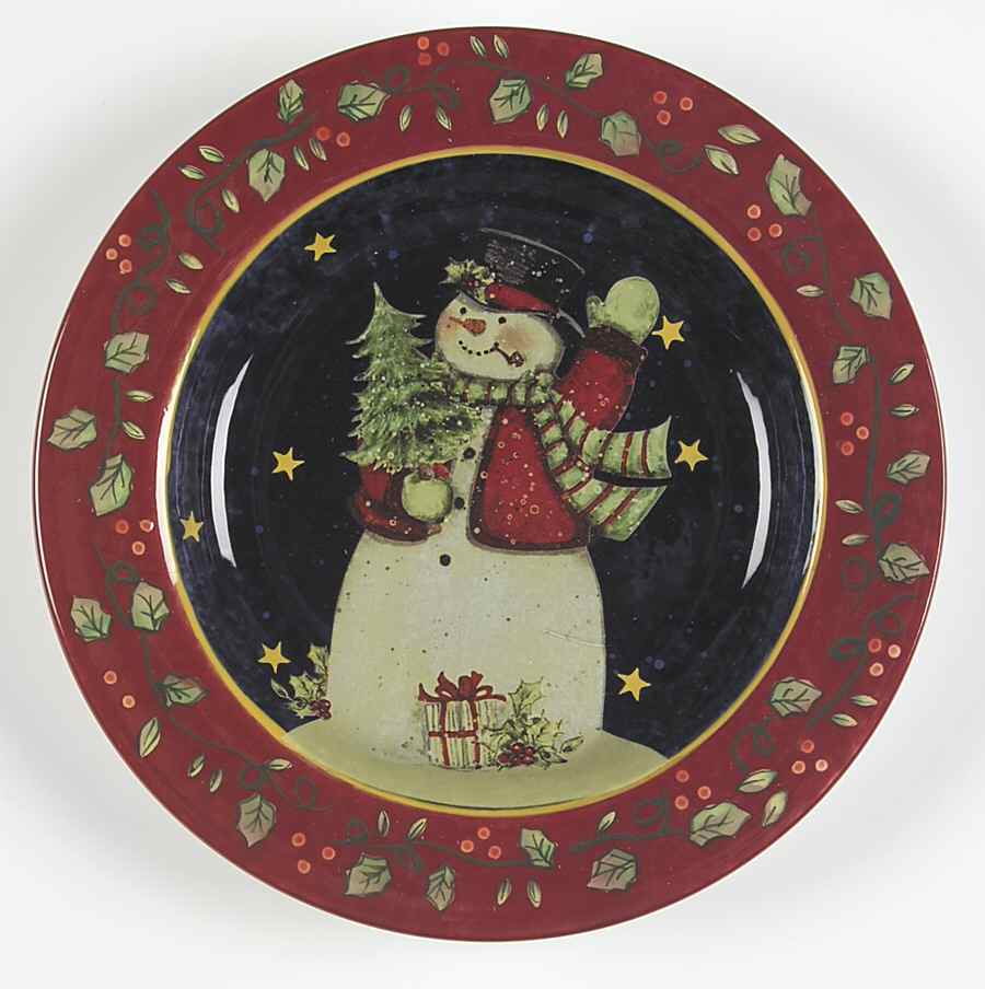 Victorian Snowman Dessert/Pie Plate by Certified International-1