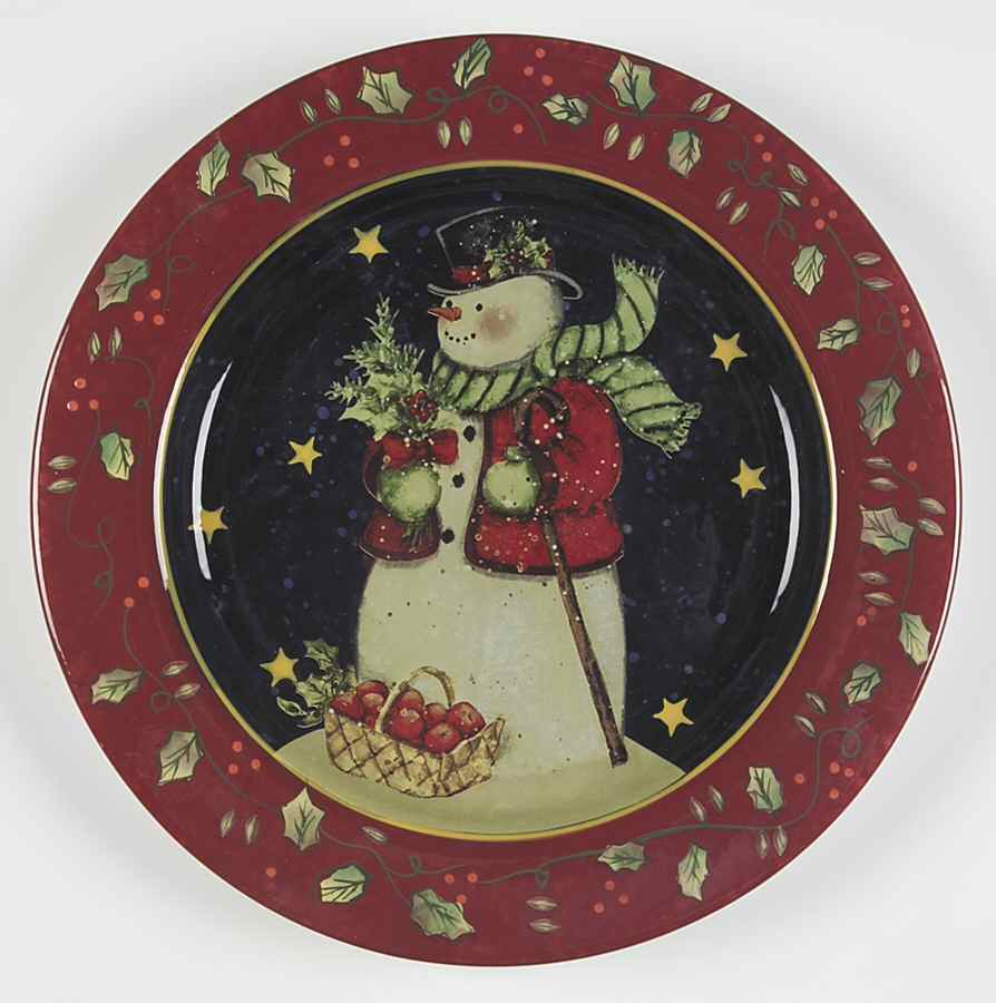 Victorian Snowman Dinner Plate by Certified International-1