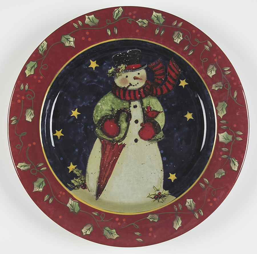 Victorian Snowman Dinner Plate by Certified International-1