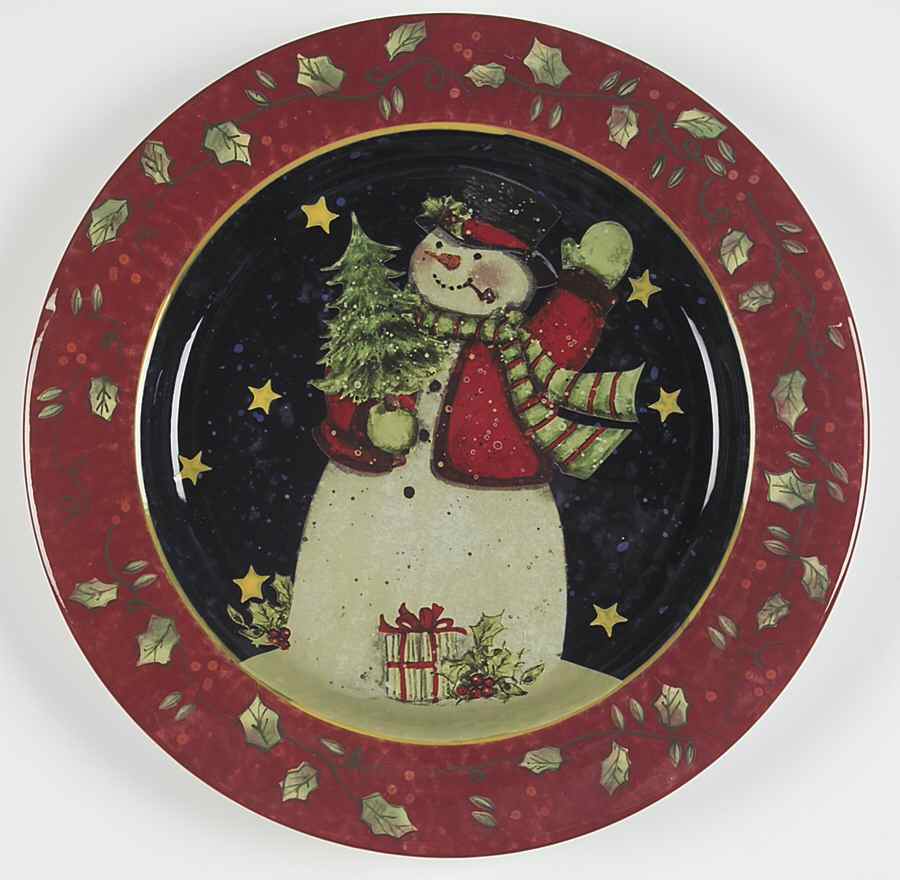 Victorian Snowman Dinner Plate by Certified International-1