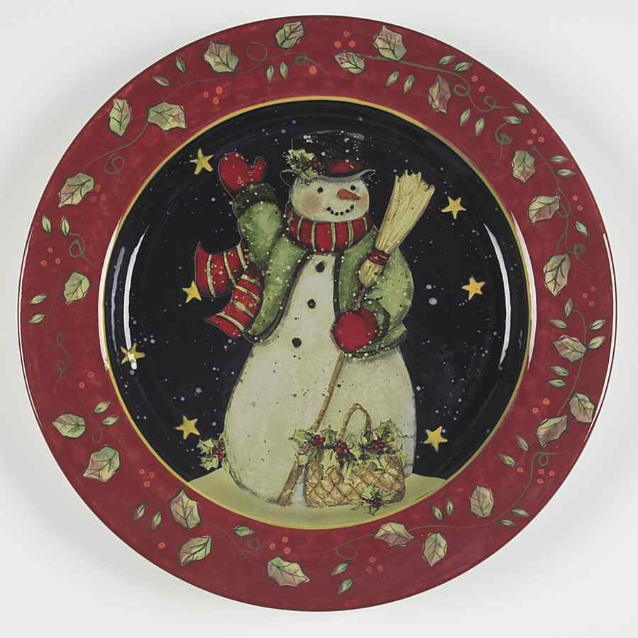 Victorian Snowman Dinner Plate by Certified International-1
