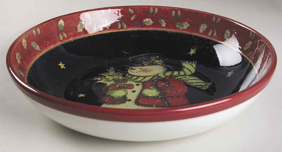 Victorian Snowman 13" Pasta Serving Bowl by Certified International-1