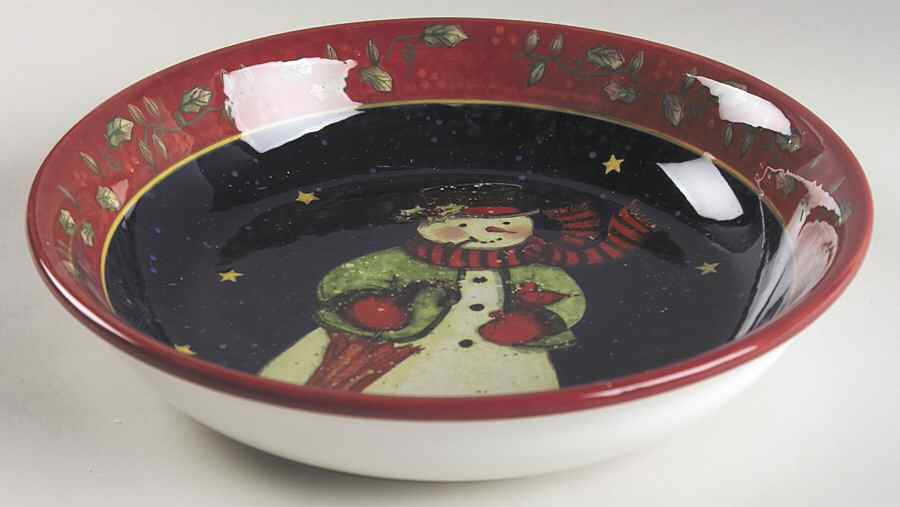 Victorian Snowman 9" Individual Pasta Bowl by Certified International-1