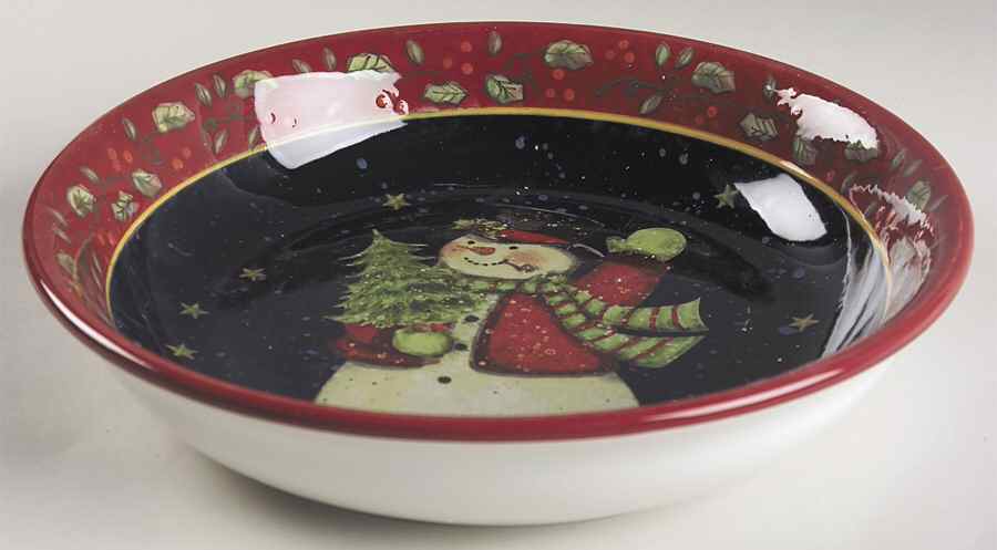 Victorian Snowman 9" Individual Pasta Bowl by Certified International-1