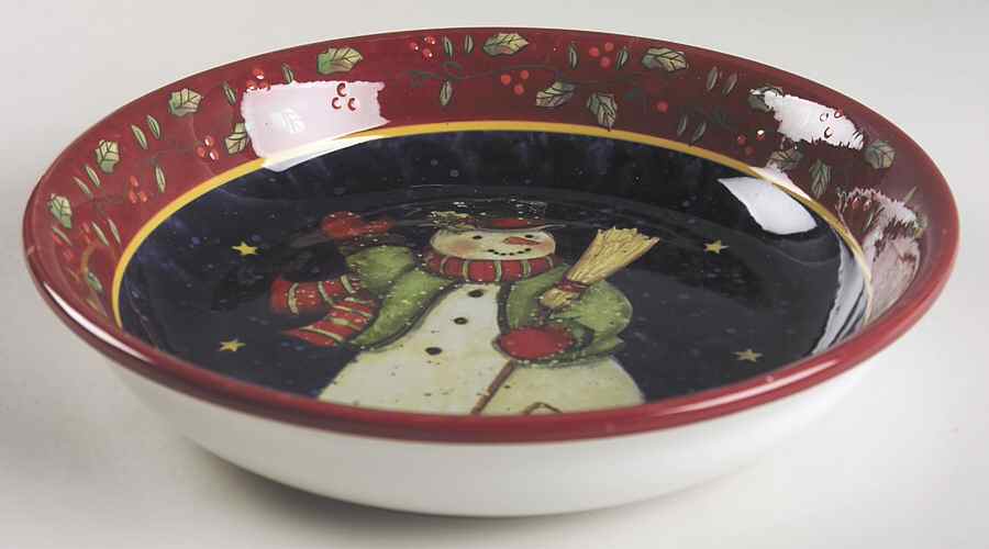 Victorian Snowman 9" Individual Pasta Bowl by Certified International-1