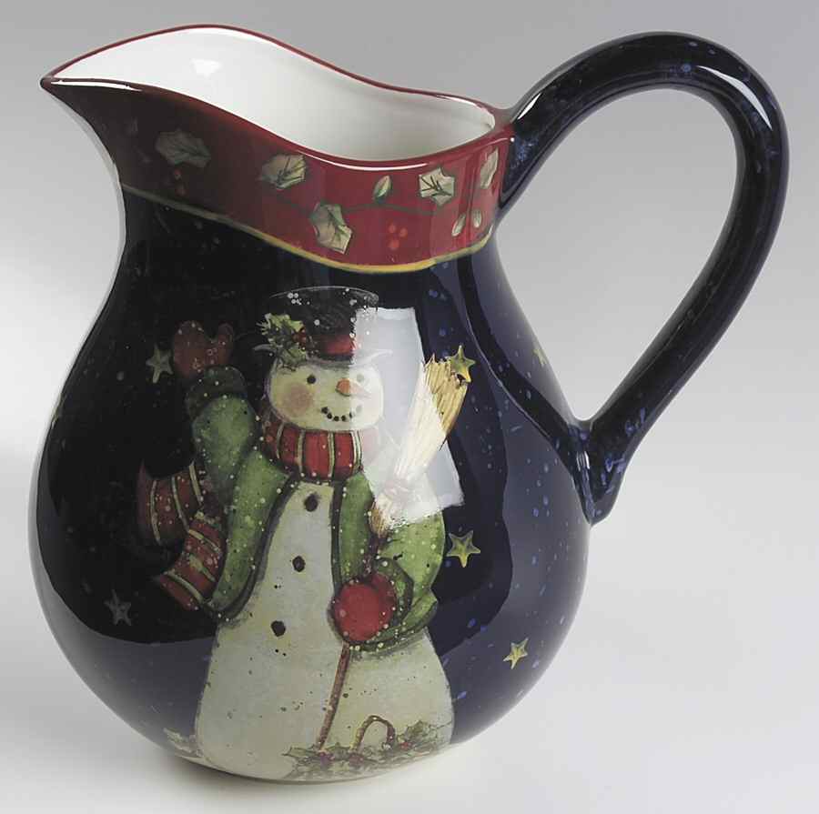 Victorian Snowman 128 Oz Pitcher by Certified International-1