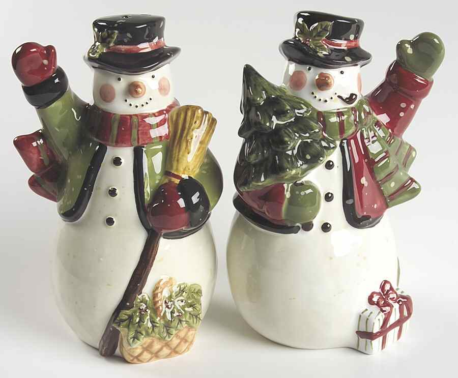 Victorian Snowman Figural Salt & Pepper Set by Certified International-1