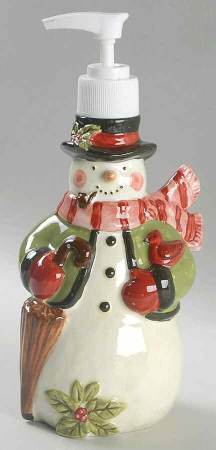 Victorian Snowman Figural Lotion Dispenser by Certified International-1