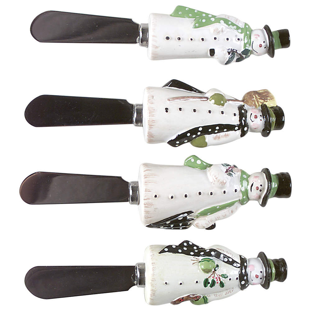 Folk Snowman Individual Spreader - Set of 4 Motifs by Certified International-1