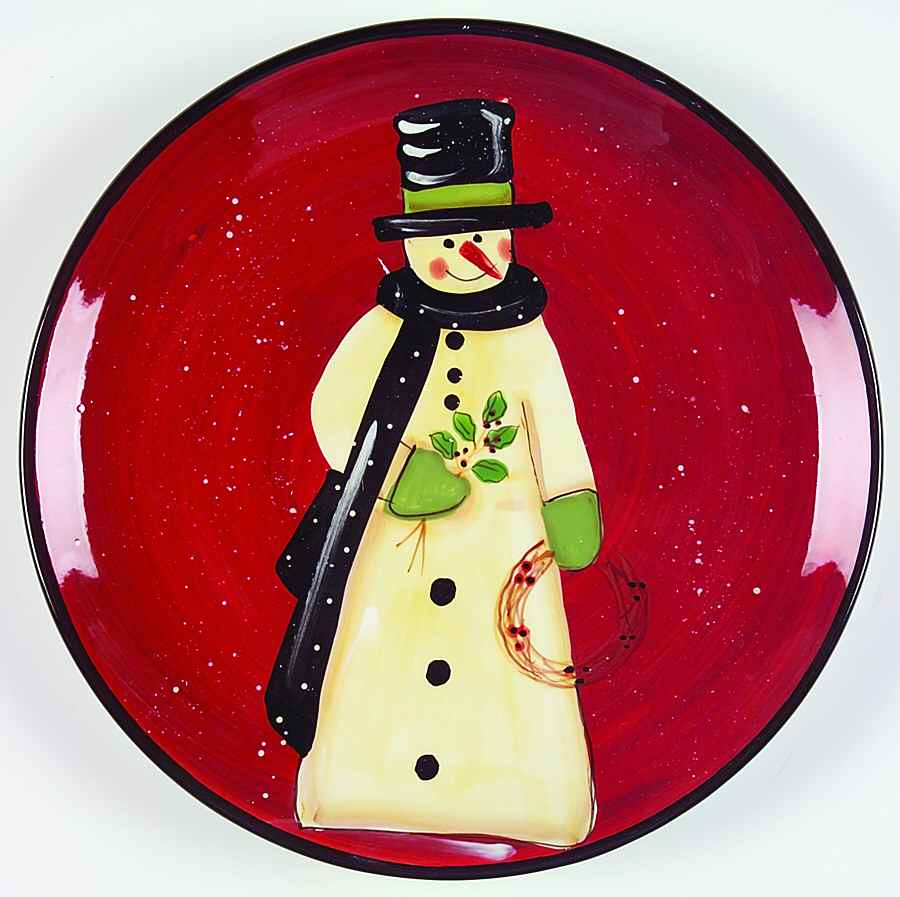 Folk Snowman Dinner Plate by Certified International-1