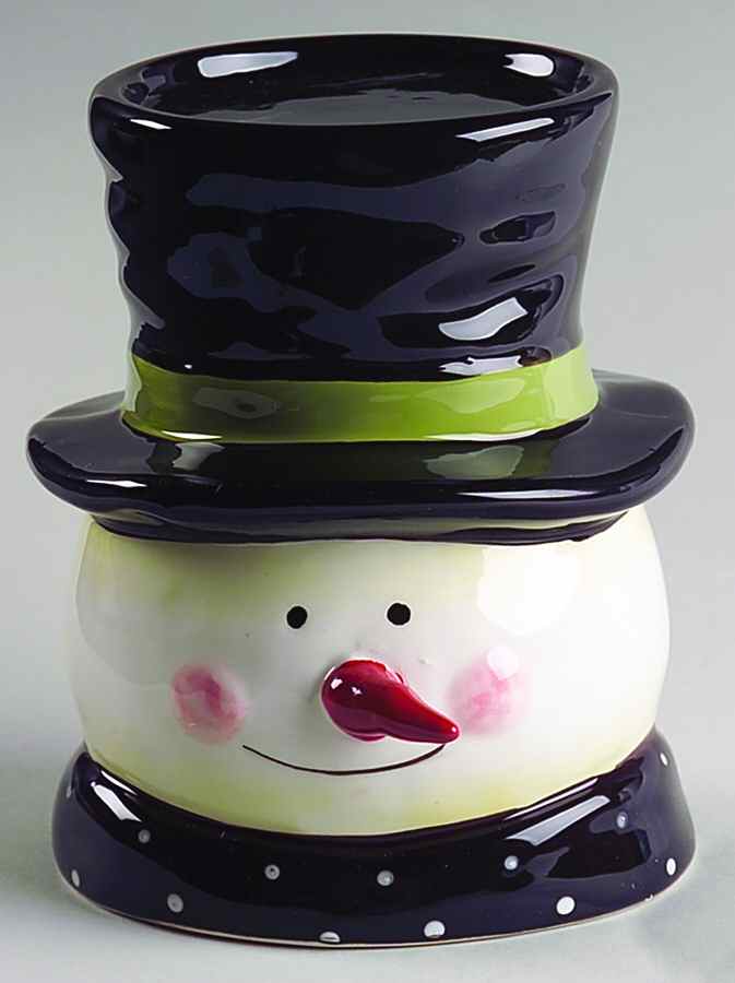 Folk Snowman 5" Pillar Candleholder by Certified International-1