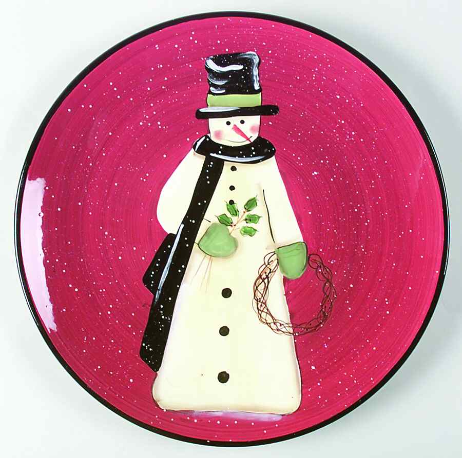 Folk Snowman Service Plate (Charger) by Certified International-1