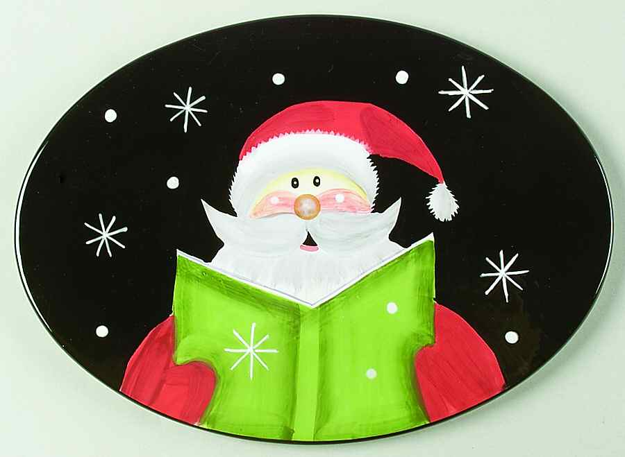 Holiday Santa Oval Cheese Plate by Certified International-1