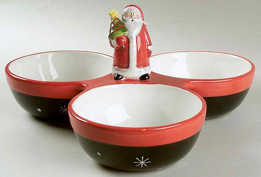 Holiday Santa 3 Section Server by Certified International-1