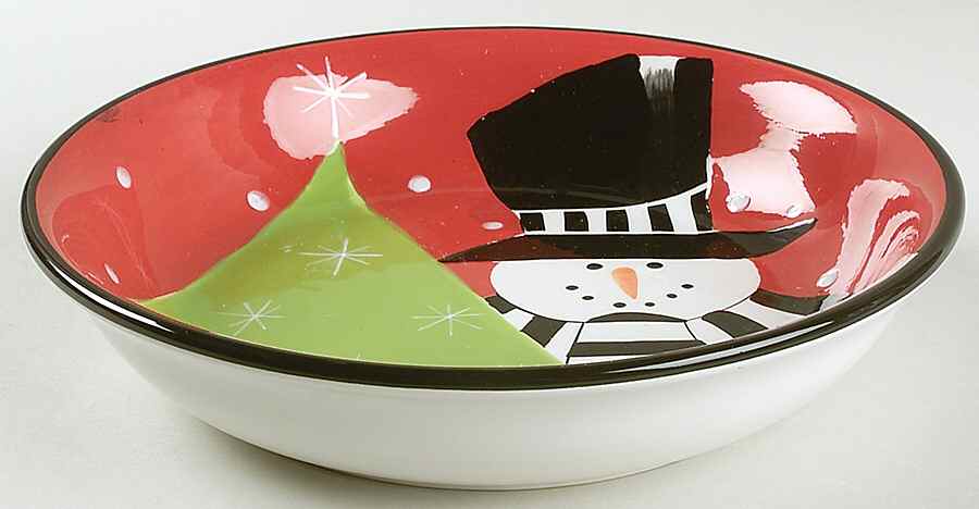 Holiday Snowman 9" Individual Pasta Bowl by Certified International-1
