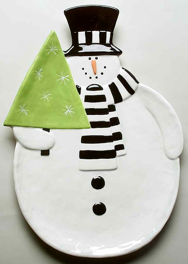 Holiday Snowman 18" Snowman Platter by Certified International-1