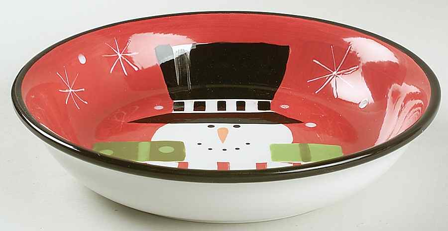 Holiday Snowman 9" Individual Pasta Bowl by Certified International-1