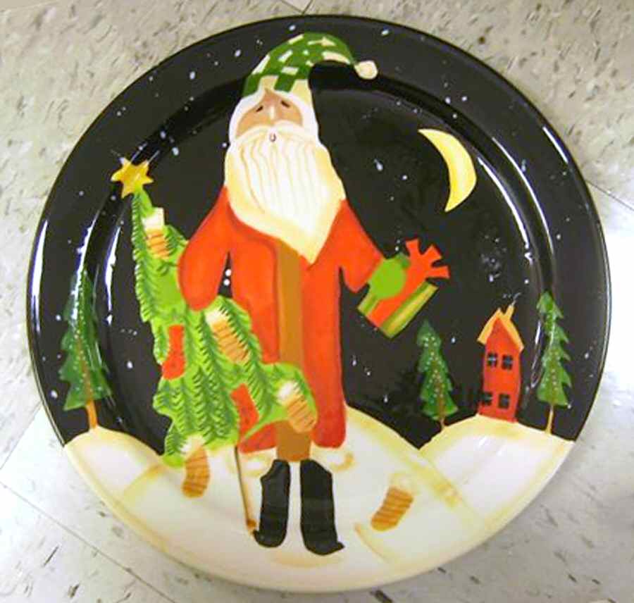Midnight Santa Dinner Plate by Certified International-1