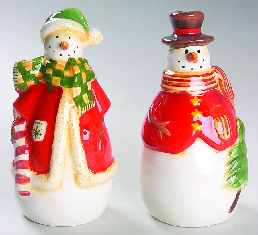Midnight Snowman Figural Salt & Pepper Set by Certified International-1