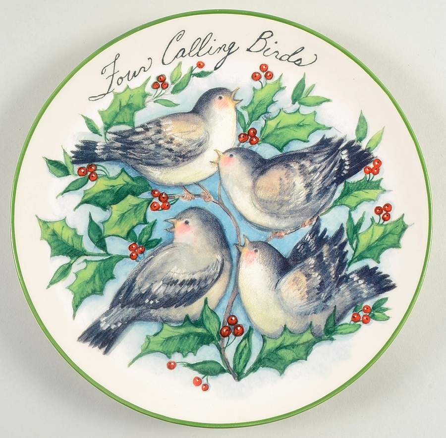 12 Days of Christmas (Blue-Gray Back) Dessert/Pie Plate by Certified International-1