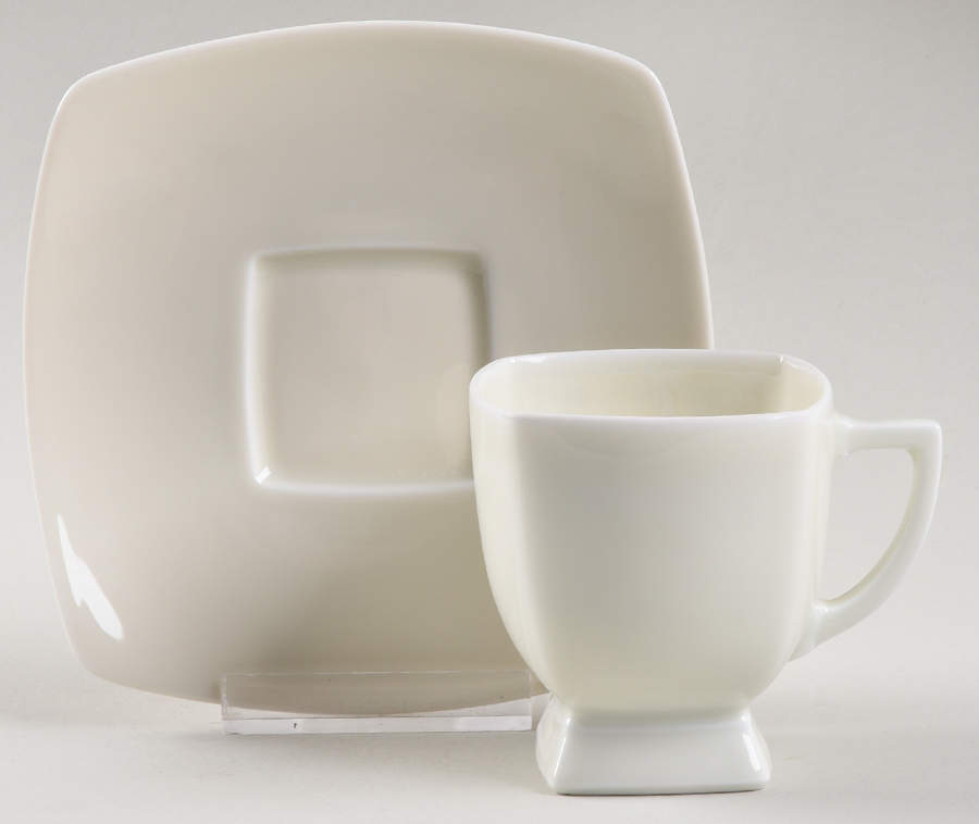 Prelude Ivory Footed Demitasse Cup & Saucer Set by Jean Louis Coquet-1