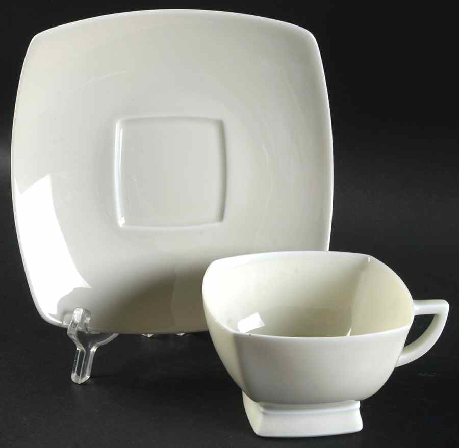 Prelude Ivory Footed Cup & Saucer Set by Jean Louis Coquet-1
