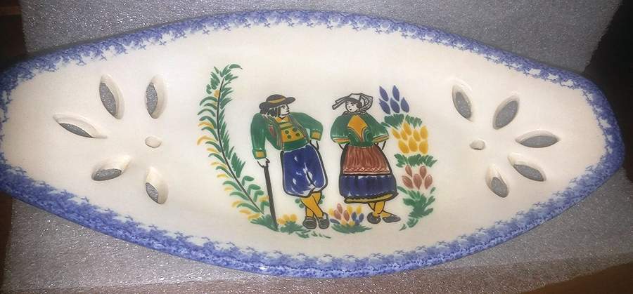Breton 9" Pierced Oval Bowl by Ceramiq Cornouaille-1