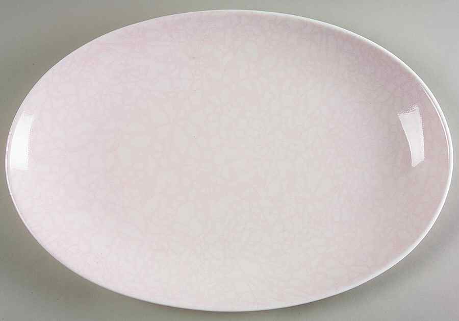 Pink Stencil 14" Oval Serving Platter by Calvin Klein-1