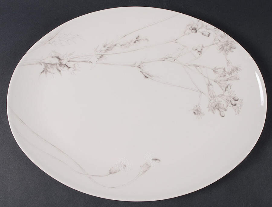 Thistle 14" Oval Serving Platter by Calvin Klein-1