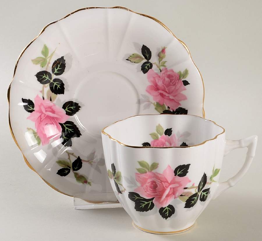 850-52 Flat Cup & Saucer Set by Clarence (England)-1