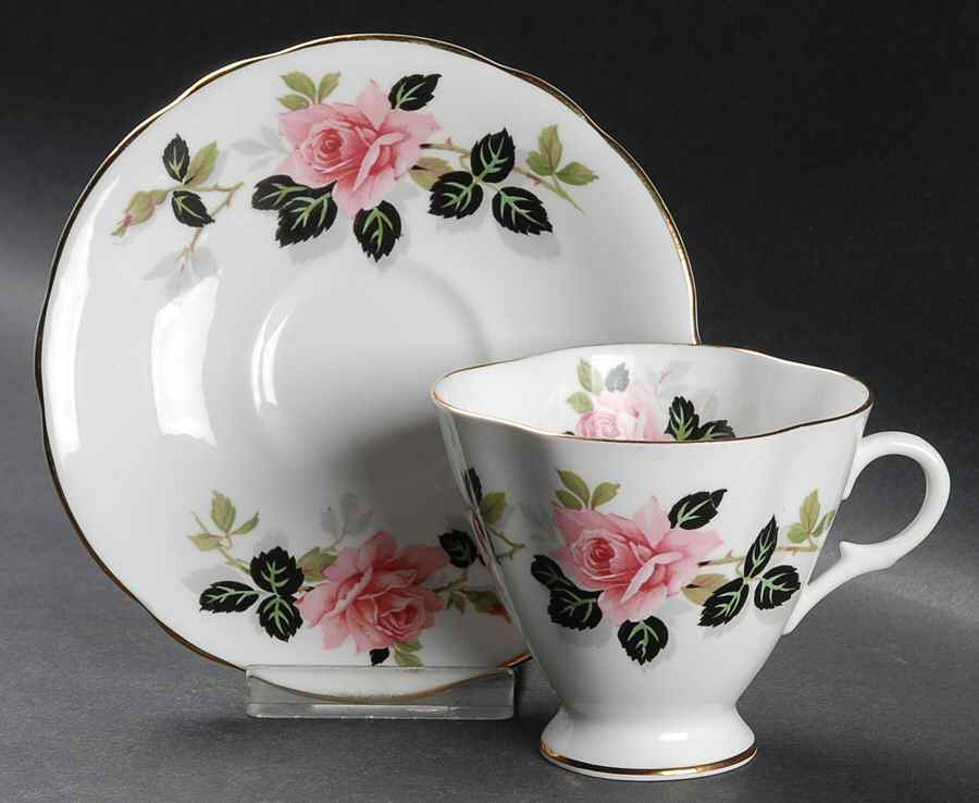 850-52 Footed Cup & Saucer Set by Clarence (England)-1