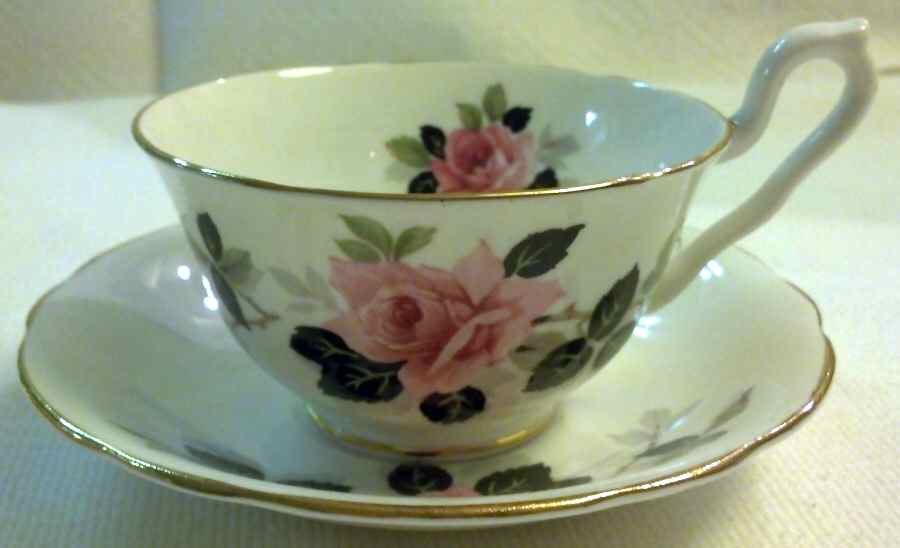850-52 Footed Cup & Saucer Set by Clarence (England)-1