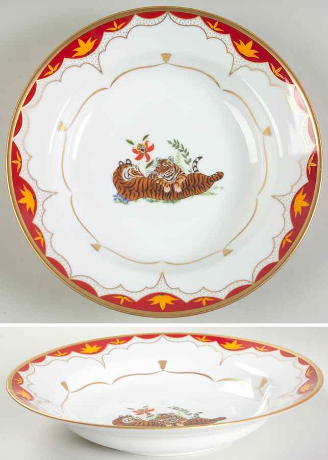 Tiger Lily Large Rim Soup Bowl by Lynn Chase-1