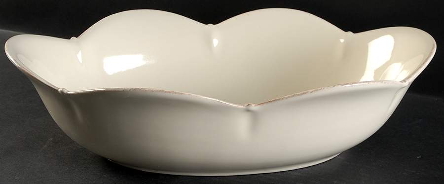 Meridian Cream 14" Large Oval Salad Serving Bowl by Casafina-1