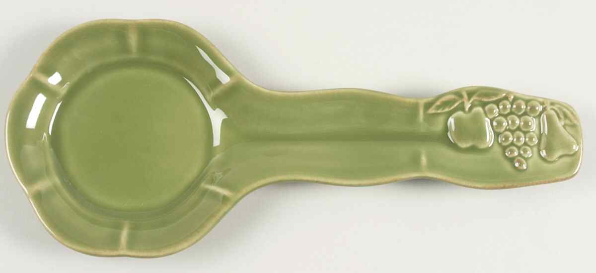 Madeira Harvest (Moss Green) Spoon Rest/Holder (Holds 1 Spoon) by Casafina-1