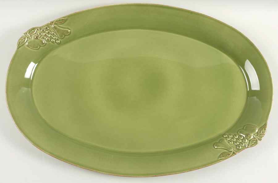 Madeira Harvest (Moss Green) 21" Oval Serving Platter by Casafina-1