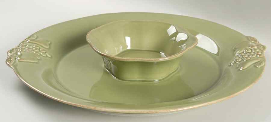 Madeira Harvest (Moss Green) 1 Piece Chip & Dip by Casafina-1