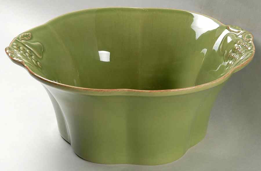 Madeira Harvest (Moss Green) 10" Large Salad Serving Bowl by Casafina-1