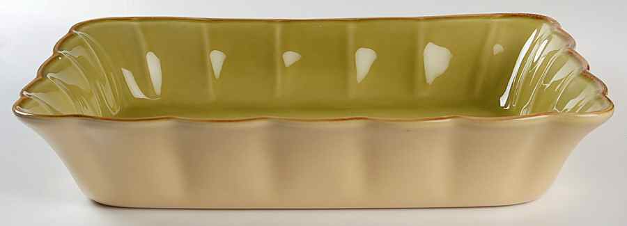 Autumn Waves Celery (Green) 13"  Rectangular Baker by Casafina-1