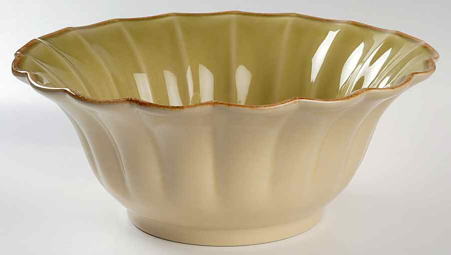 Autumn Waves Celery (Green) 10" Large Salad Serving Bowl by Casafina-1