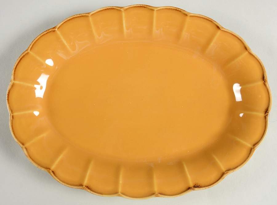 Autumn Waves Honey (Yellow) 11" Oval Serving Platter by Casafina-1