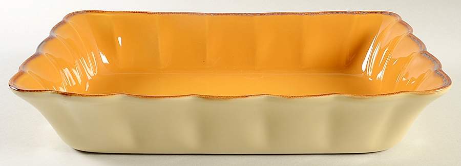 Autumn Waves Honey (Yellow) 13"  Rectangular Baker by Casafina-1