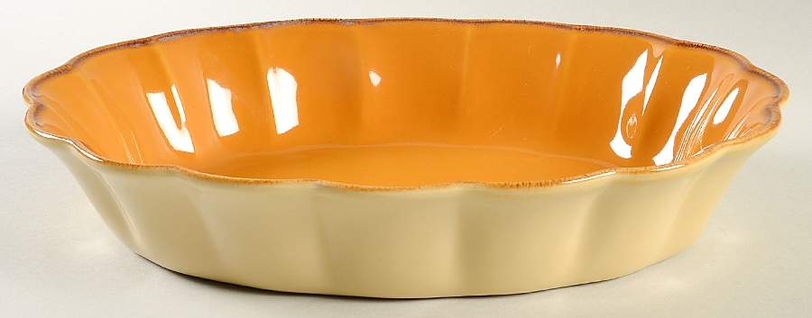 Autumn Waves Honey (Yellow) 12'' Oval Baker by Casafina-1