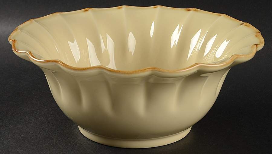 Autumn Waves Oatmeal (Cream) 8" Salad Serving Bowl by Casafina-1
