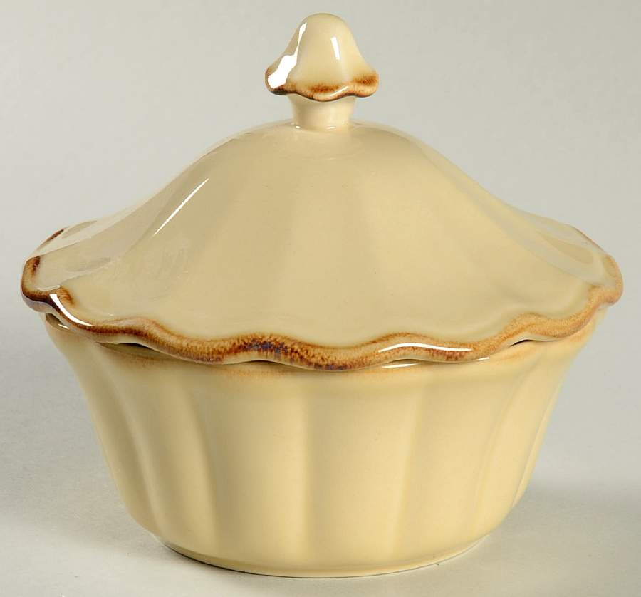 Autumn Waves Oatmeal (Cream) Sugar Bowl & Lid by Casafina-1