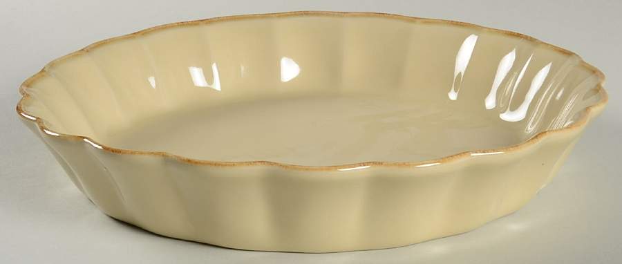 Autumn Waves Oatmeal (Cream) 11" Pie Baking Plate by Casafina-1